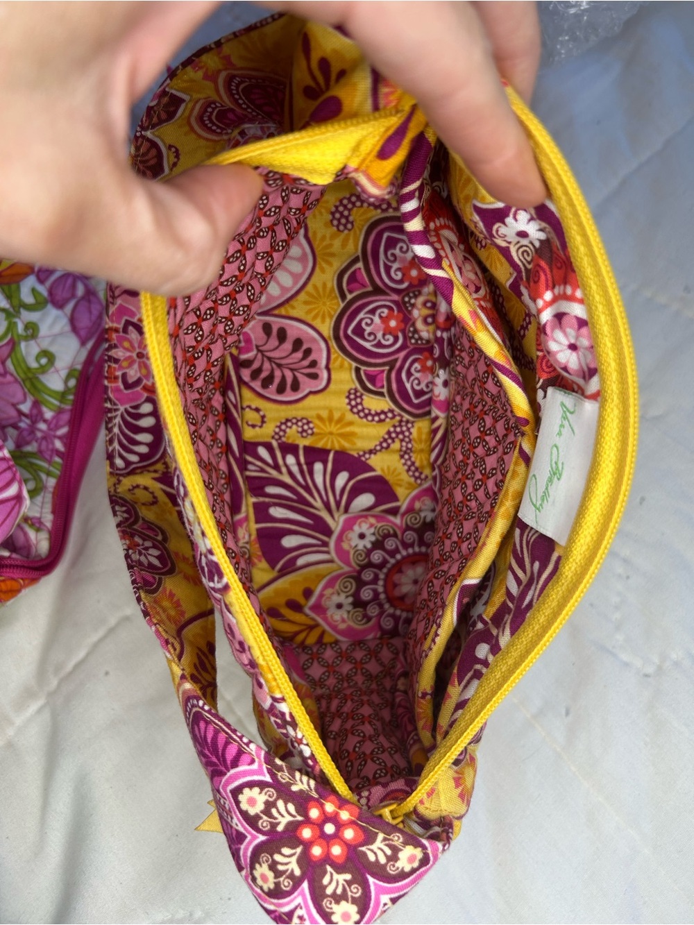 Vera Bradley Bali Gold Maggie Quilted Floral Shoulder Bag - Picture 6 of 6